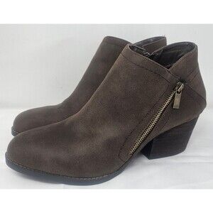 Bella Vita Bobbi Comfort Brown Ankle Size Zip Booties Faux Suede Size 11